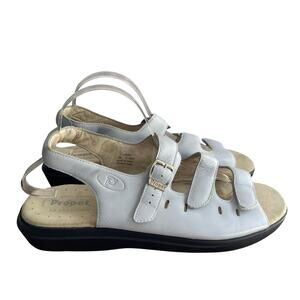 Propet Sandals Womens 12 X 2E Extra Wide Light Blue 3 Strap Comfort Slingback